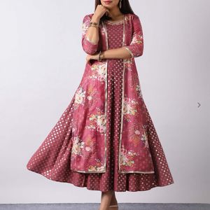 Anarkali Kutra With Overcoat