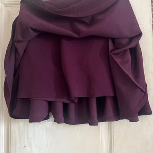 Maroon Flared Skirt with inbuilt shorts