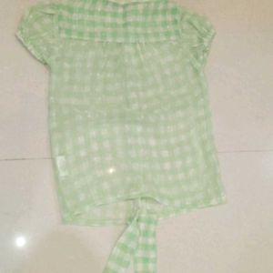 Green Picnic Shirt For Kids