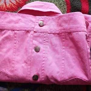 Pink Denim Jacket Top