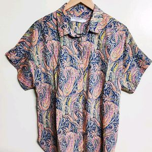 Light Yellow Printed Shirt Size-44