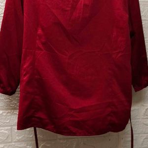 Satin Red Formal Top