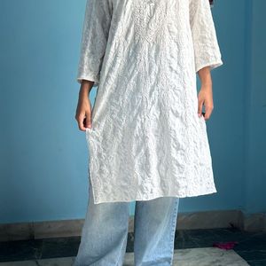 White Chikankari Kurta