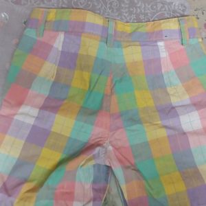 Check Print Multicolore Shorts For Kids