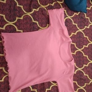 Pink Body Fit Top Half Sleeves