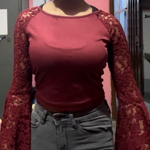 Hot RedNet Crop Top