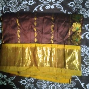 Maroon Colour Kanchi Pavada (Unstitched)