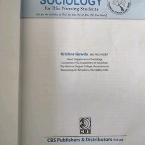 Essential Sociology For Nursing Students Textbook