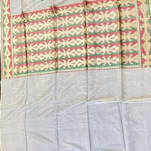 100% Pure Off White Banarasi Saree