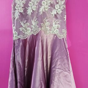 Party Wear Purple Silk Dress