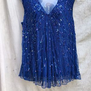 Y2k Shimmery Blue Top