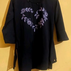 Women's Designer Knotted Black Top