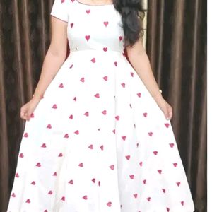 Attractive Embroidered Heart  Georgette Gown