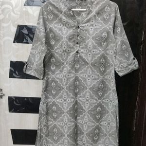 Gray Colored Straight Kurta