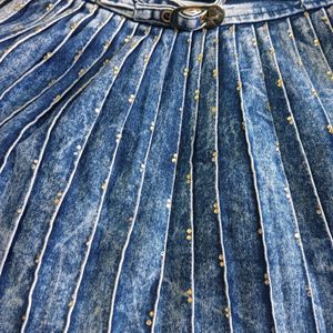 Embellished Party Wear Denim Skirt