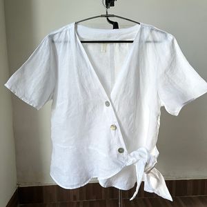 H&M Wrap Up Linen Top