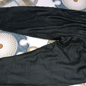 Black Cotton Pant For Kurti With Pockets