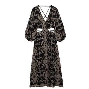 Zara Black Cut Embroidery Schiffli Dress