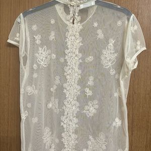 PROMOD Cream Net Top