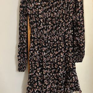 M&S Black Floral Dress