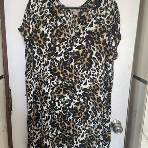 Leopard Print Long Shirt/Top