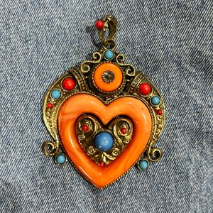 Orange Heart Pendent