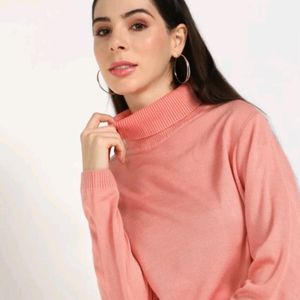 Chic Pink Turtleneck Top