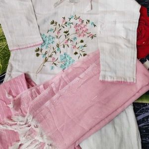 Pink Kurta Set For Women/Girls