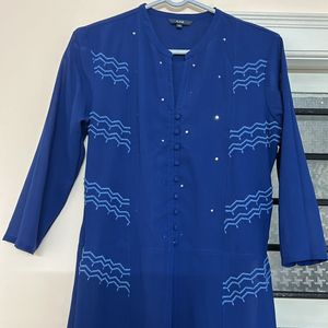 Blue Front Cut Aline Kurti