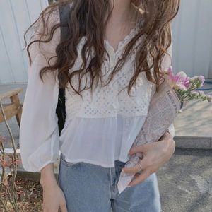 Korean Chiffon Crochet Top