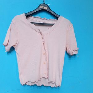 PEACH CROP TOP