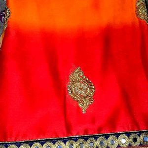 Saree Red And Orange Heavy ✨