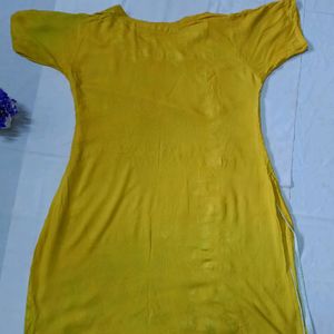 Chikenkari Yellow Kurti 💥