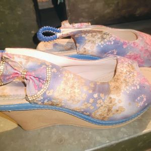 (Unused)Floral Wedges For Women