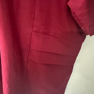 L Size Marie Claire Sleek 3/4th Sleeve red Top