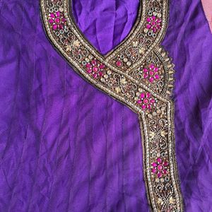 Purple Stone Work Salwar Set