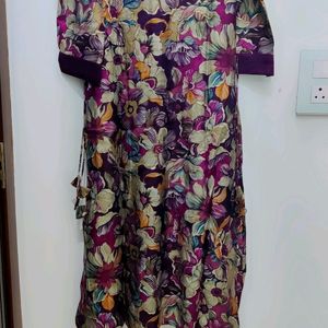 Rich Purple Floral Printed Sharara Suit