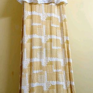 AND Women Maxi White Yellow Dress