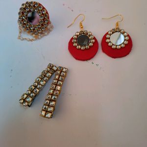 Handmade Earring,Ring,Hair Clip