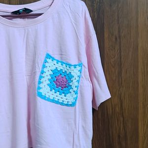 Baby Pink Crop T Shirt