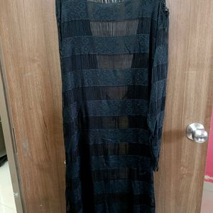 Net Black Long Shrug Size M To L