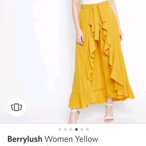 Berrylush Mustard Yellow Flared skirt