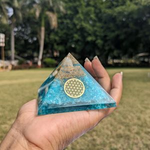 Aquamarine Orgonite Pyramid For Communication