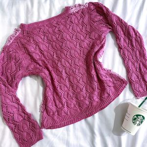 Pinterest Crochet Pink Pullover Top