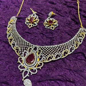 Royal Splendor: Ruby Diamond Necklace Set