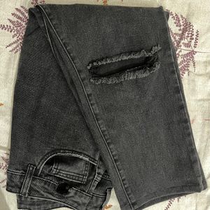 Ripped Charcol Denim