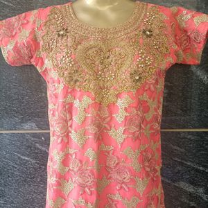 Beautiful Pink & Cream Sharara