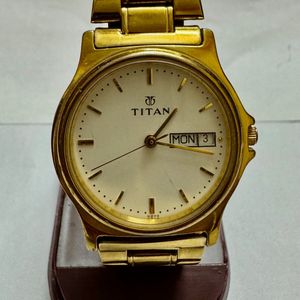 Titan Gold Color Chain Mens Watch