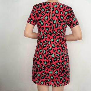 Red Leopard Print Dress Size S