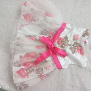 White Floral Frock 6-12 Months